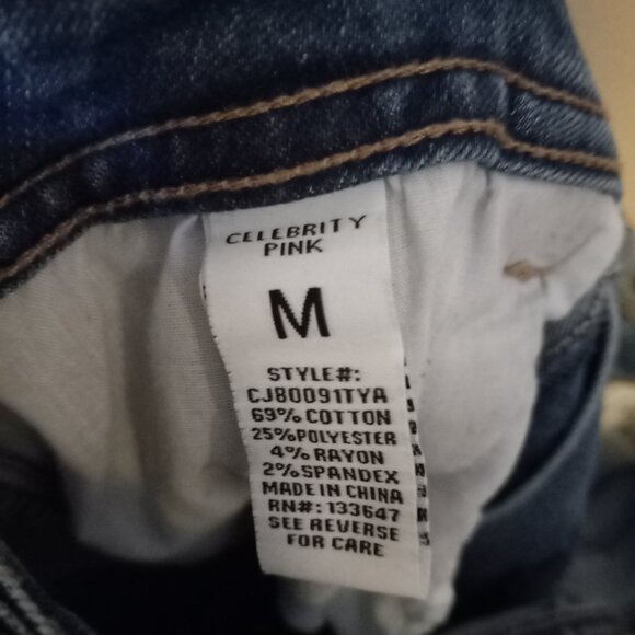 Celebrity Pink Overalls. Distressed Denim. Size Med. - Picture 5 of 5